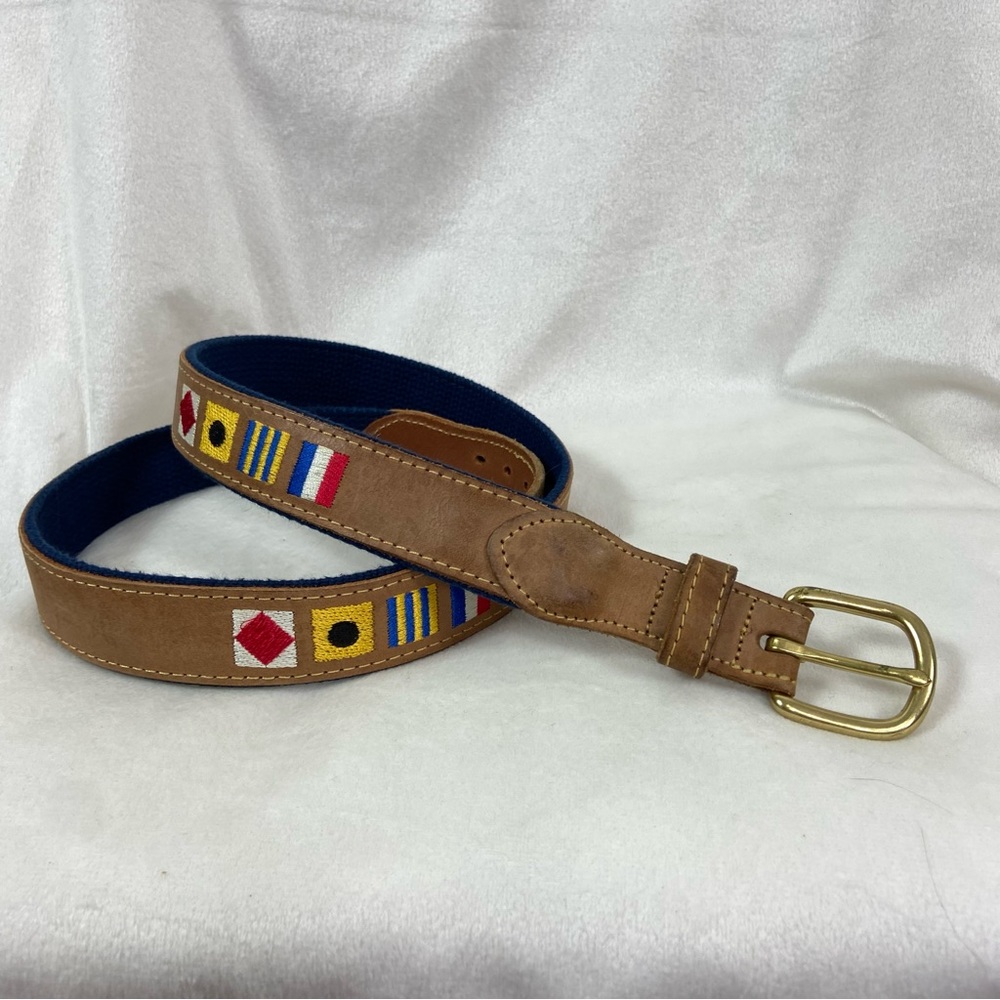Leather man ltd leather flag belt. 38